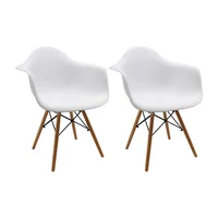 Set x2 Sillas Eames Brazos 82x62x44 Blanco