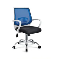 Silla de escritorio Secretarial Blanco/Azul Moblihouse Superior