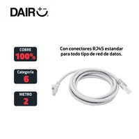 Cable De Red Utp Patch Cord Cat 6 100% Cobre 2 M