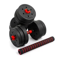 Kit De Mancuernas Termoforradas Con Barra Plana De 20 Kg Antideslizante Color Negro