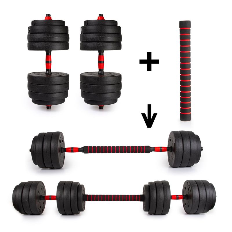 Kit De Mancuernas Termoforradas Con Barra Plana De 40 Kg