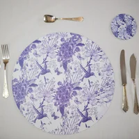 Set X4 Individuales Redondos 33 Cm + 4 Portavasos 10 Cm