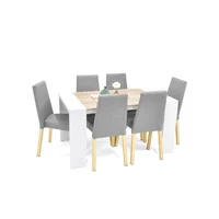 Mesa Chicago Duna 6 Puestos + Sillas Viena Tela Puestos Lata