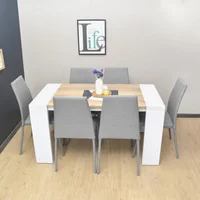Mesa Chicago Duna 6 Puestos + Sillas Venecia Tela Puestos Lata