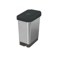 Caneca Plástica Pedal 22 Litros Negro Metalizada No Aprovechable