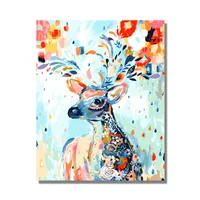 Kit Pintura: Cuadro para Pintar por Números 40x50cm Reno Flores