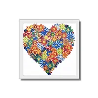 Kit Arte: Cuadro para Hacer con Piedritas 30x30cm Mándala Corazón