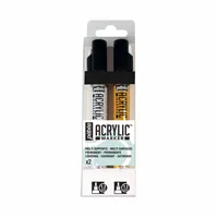 Set Marcador Acrylic - 1.2mm - 2 Oro/Plata