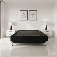 Base Cama Dividida en Lona Negra Queen 160x190