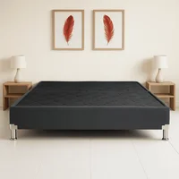 Base Cama Dividida en Lona Gris Sencilla 100x190