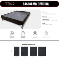 Base Cama Dividida En Lona Café King 200X200
