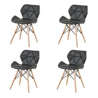 Set x4 Silla Auxiliar Dais 76x39x39 Negra