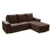 Sofá Esquinero Oslo Anti Rasguños 90x200x150 Café