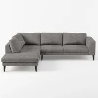 Sofá Esquinero Emiratos Velvet 85x218x220 Tela Gris
