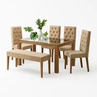 Juego Comedor 6 Puestos Miguel Angel Beige