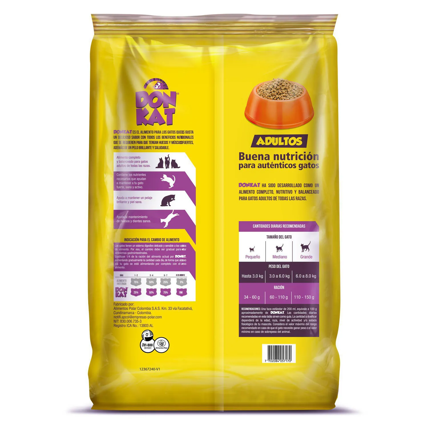 Comida Seca Para Gato Adulto Donkat 7kg