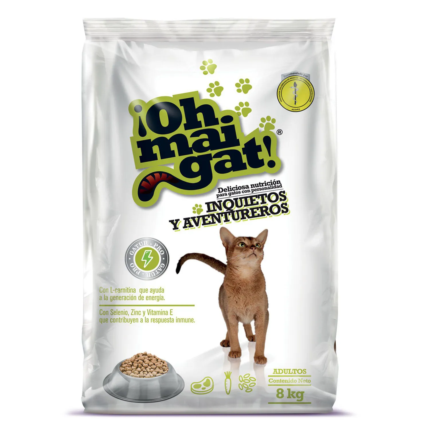 Comida Seca Para Gato Inquietos Y Aventureros Oh Mai Gat 8kg