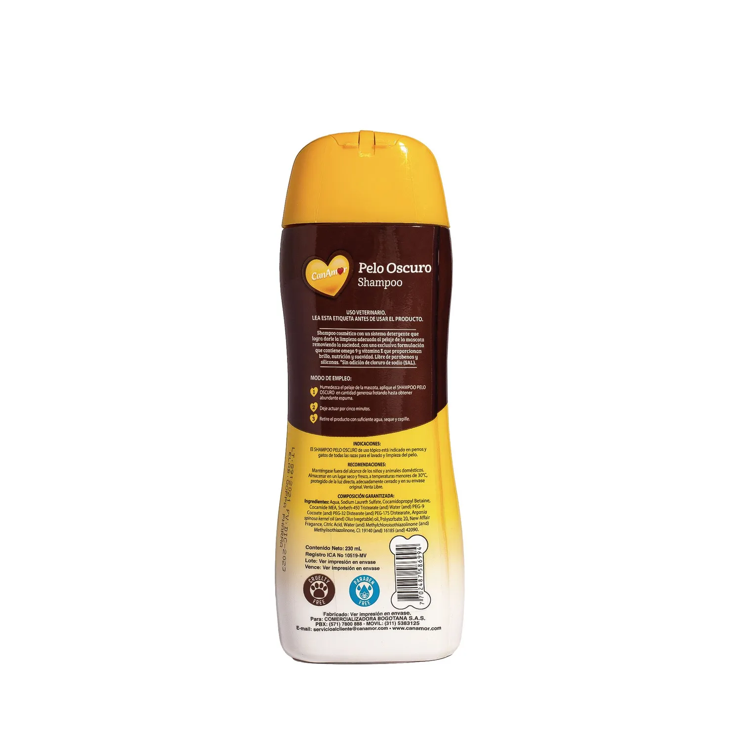 Shampoo Para Perros Pelo Oscuro Canamor 230ml