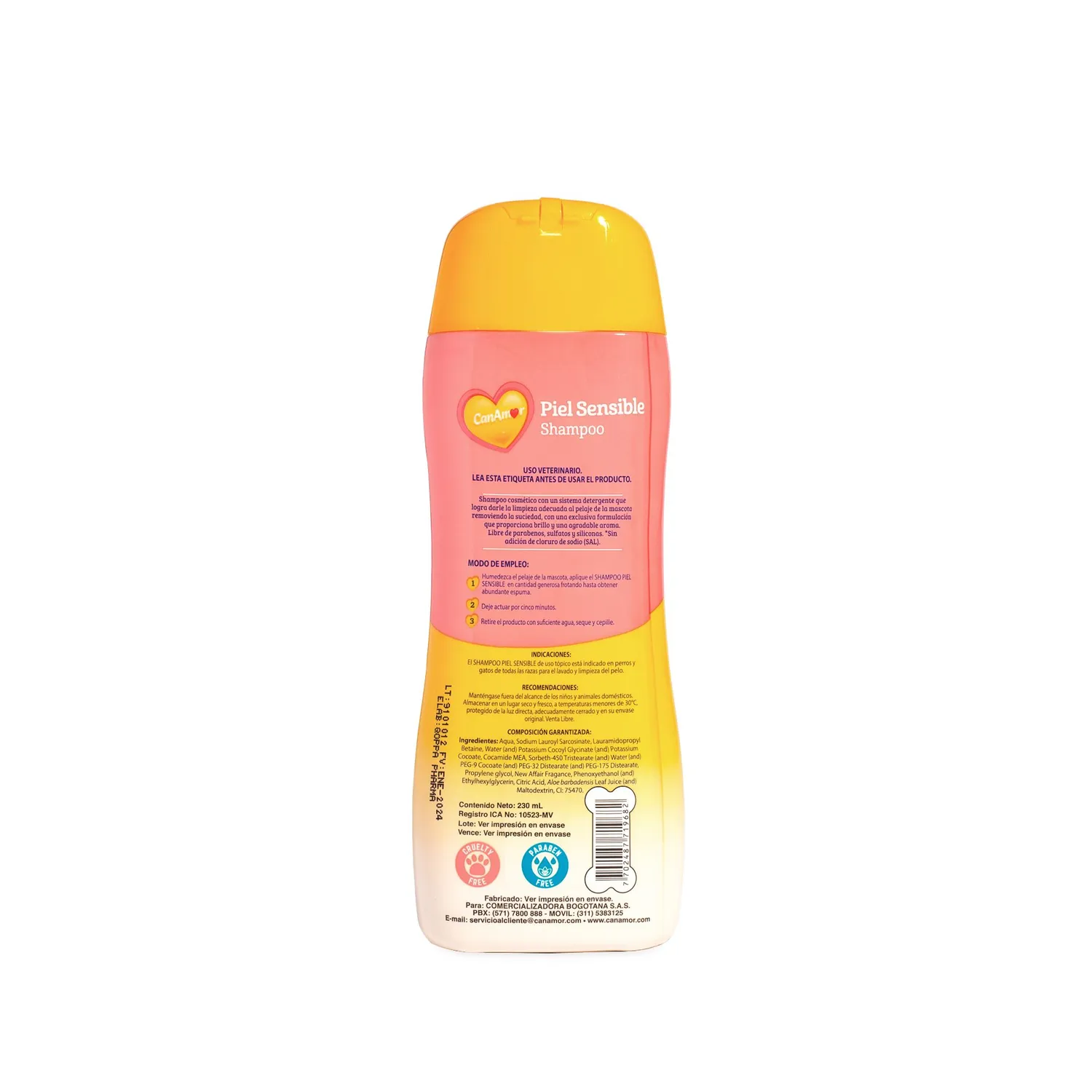 Shampoo Para Perro Piel Sensible Canamor 230ml