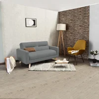Sofá Barza Gris + Poltrona Noruega Mostaza