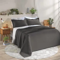 Colcha Londres Gris Oscuro 280X250 cm + 2 Fundas King