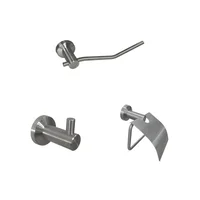 Accesorios Baño X 3 Acero Inoxidable Percha+Portarrrollo+Toallero Corto