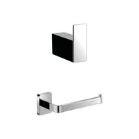 Kit Accesorios Baño X 2 Grazia Cromo Percha+Portarrollo