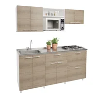 Cocina Integral Berlín Vienes  1.80 Metros Incluye Mesón Poceta Izquierda Con 4 Fogones A Gas + Campana + Grifería + Canastilla