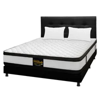Colchón Doble 140x190 Malta + Base Cama Entera + Cabecero + 2 Almohadas