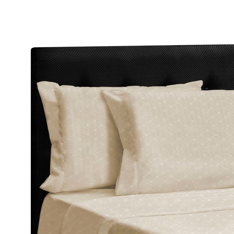Juego De Sábanas Embozada Queen 160X190 Beige DORMILANDIA | falabella.com
