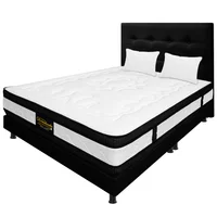 Colchón Queen 160x190 Espumado Híbrido + Base Cama Dividida + Cabecero + 2 Almohadas