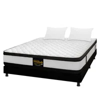 Colchón Doble 140x190 Malta + Base Cama Entera + 2 Almohadas