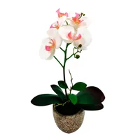 Piedra Orquídea Artificial Blanca De 40 Cm
