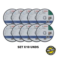 Set X10 Unidades Disco Abrasivo Corte Metal 7 Pulgadas x1.6mm Bosch