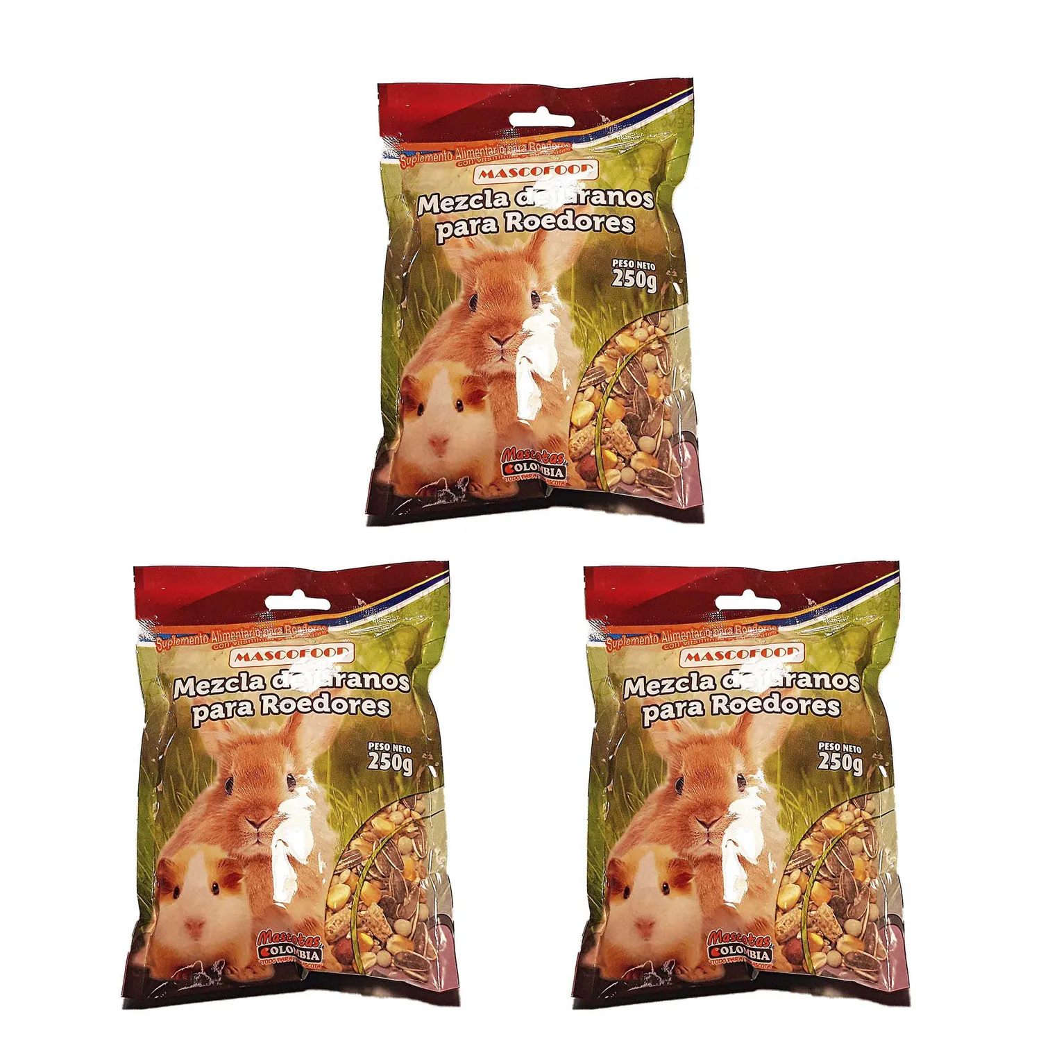 Mezcla De Granos Para Roedores Pack X3Und 250G