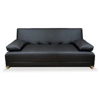 Sofá Cama Sabath 3 Posiciones 90x180x110 Cuero Sintético Negro