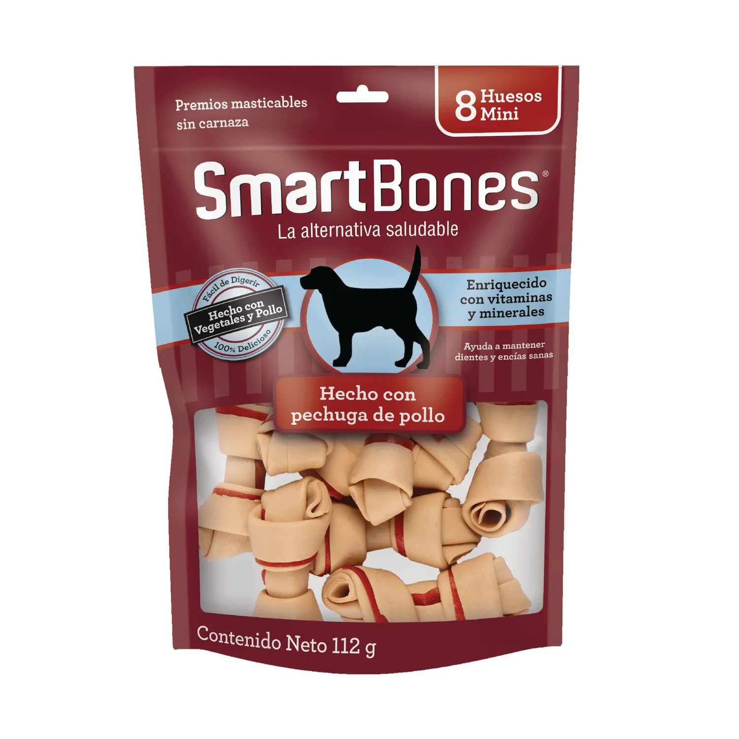 Snack para perro smartbone chicken mini 8und
