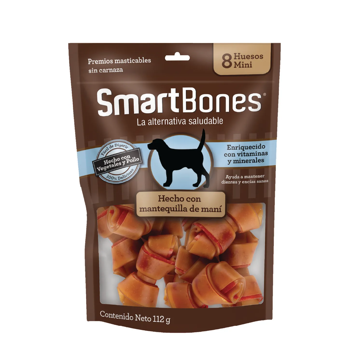 Snack para perro smartbone peanut butter mini 8und