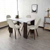 Juego de Comedor Sevilla 4 Puestos + Sillas Matiz Tela Taupe