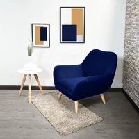 Poltrona Cannes 85x84x78 En Tela Denver Azul