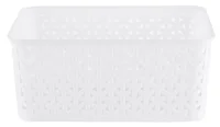 Canasta Ratán Plástica 4 litros 25x19.5x10.5 cm Blanca Just Home Collection