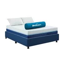 Combo Colchón Queen Espuma Multisleep Azul + Base Cama Dividida + Almohada