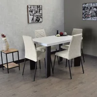 Juego de Comedor Sevilla Orleans 4 Puestos Wengue Tela Taupe