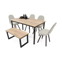 Juego de Comedor Orión 6 Puestos + Sillas Matiz Taupe Butaco Filadelfia