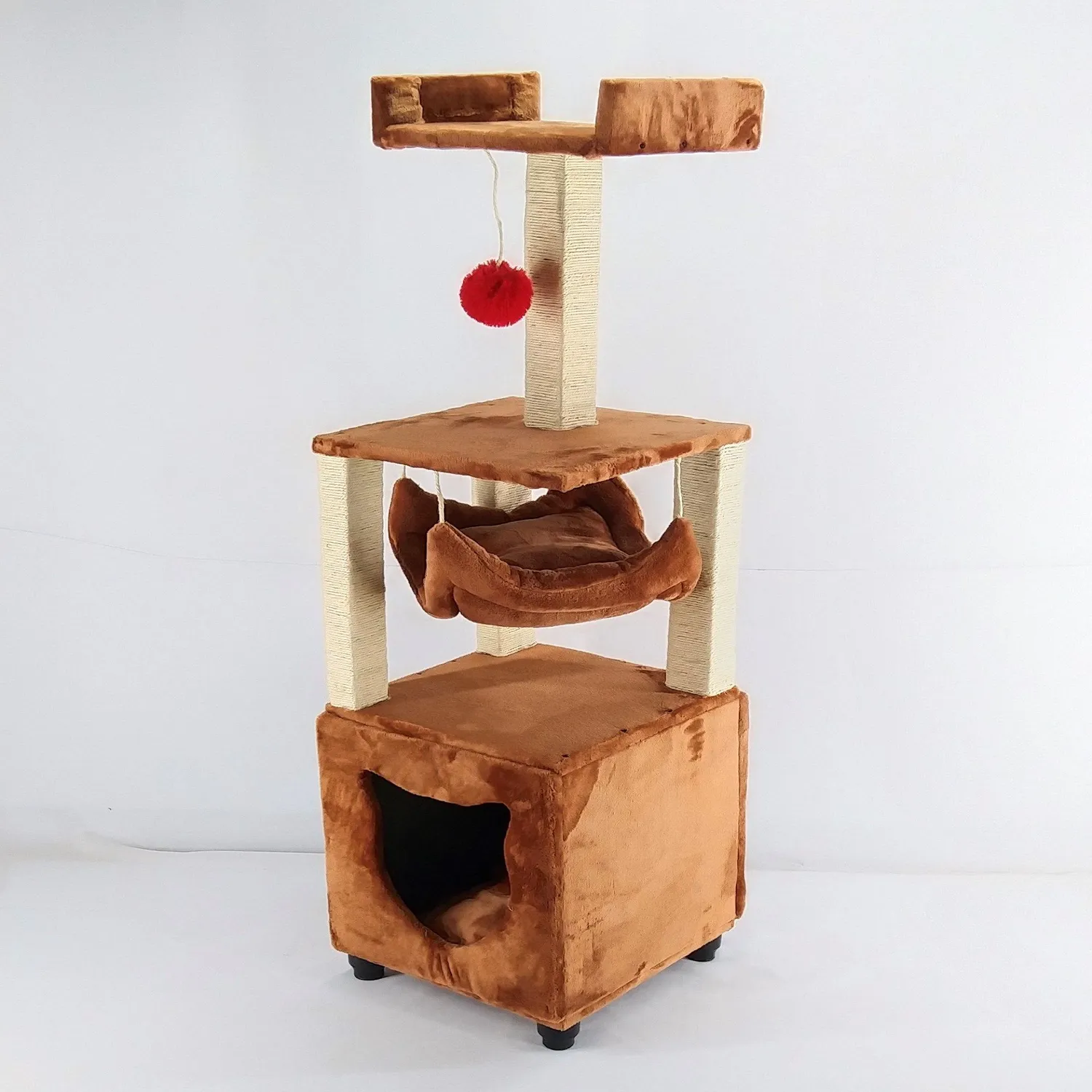 Gimnasio Para Gatos Cubo Pequeño  35X35X120Cm Caramelo