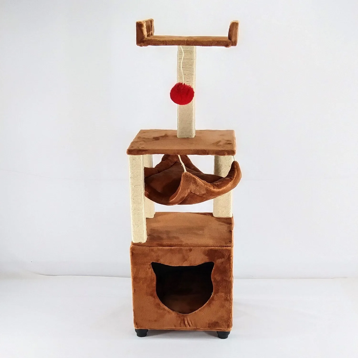 Gimnasio Para Gatos Cubo Pequeño  35X35X120Cm Caramelo