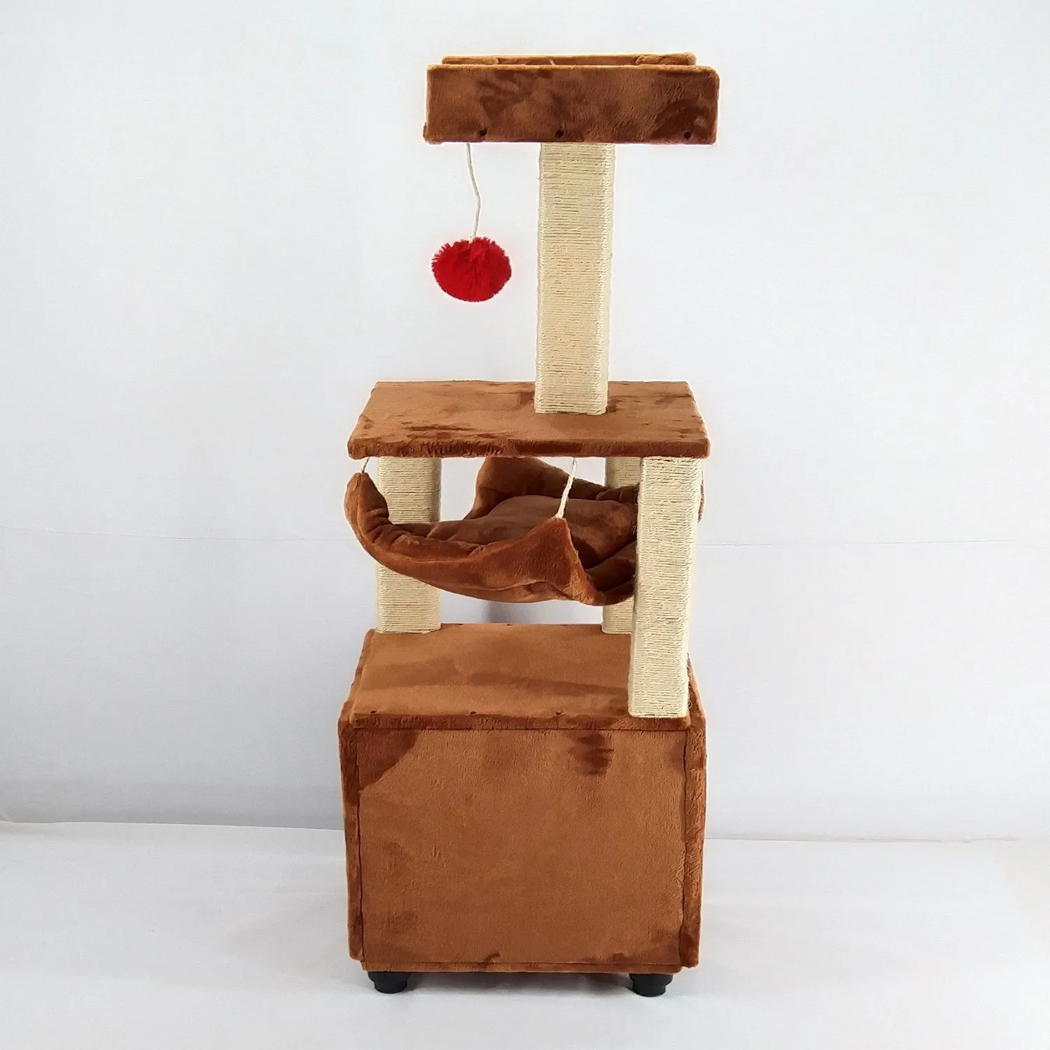 Gimnasio Para Gatos Cubo Pequeño  35X35X120Cm Caramelo 3