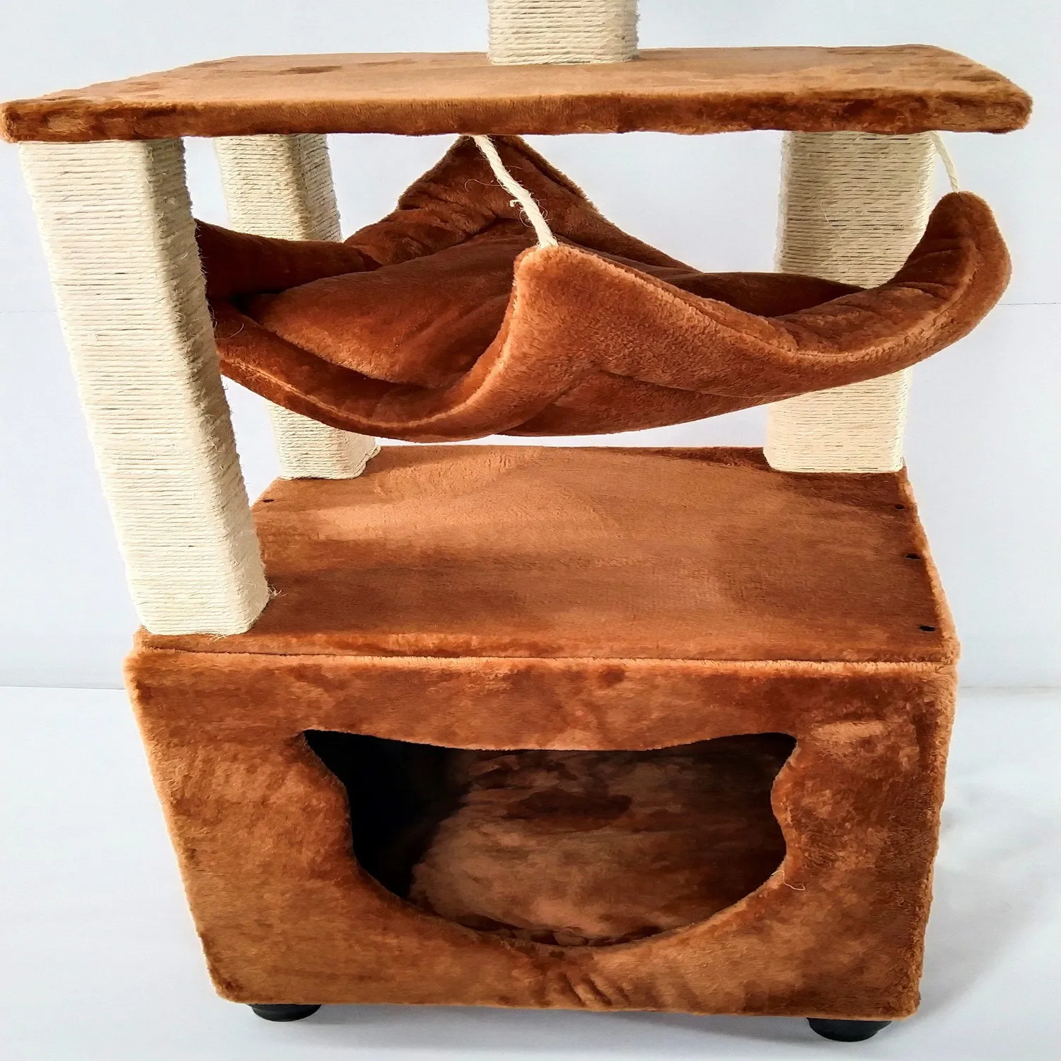 Gimnasio Para Gatos Cubo Pequeño  35X35X120Cm Caramelo 4