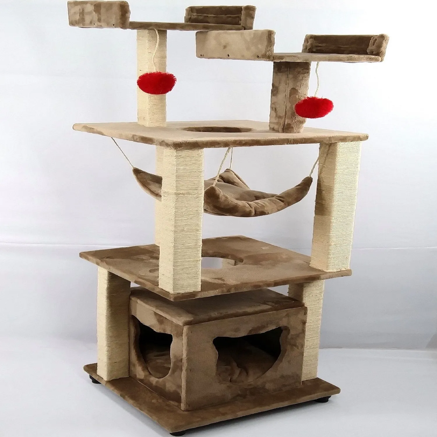 Gimnasio para Gatos Beige Mediano 50x50x152 cm