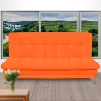 Sofá Clic Clac Multifuncional Cuero Sintético Naranja